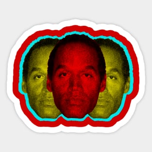 OJ Simpson Mugshot Threeways Sticker